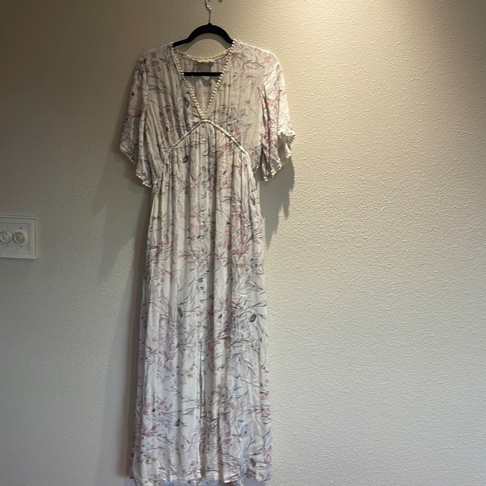 Lovestitch Floral Maxi Dress - White and Pink